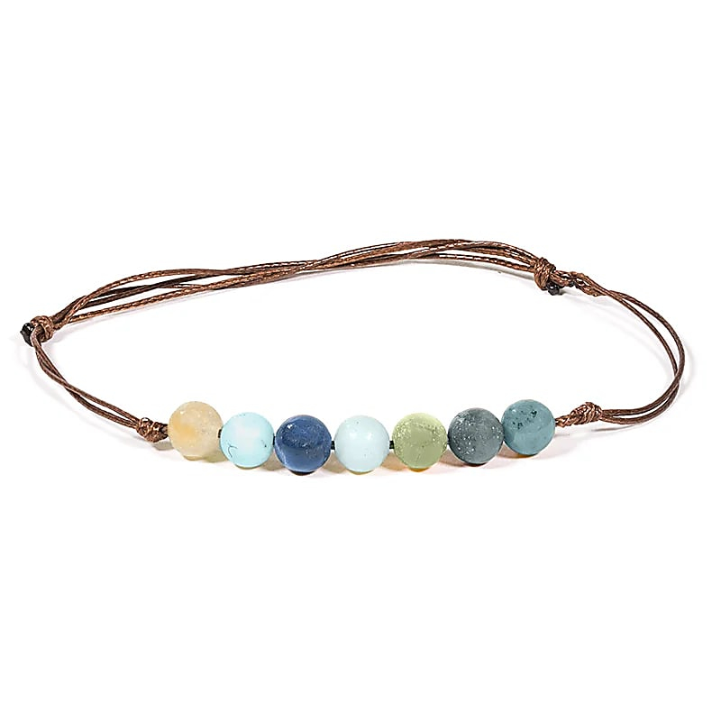 Armband - 7 x Amazonit, verstellbar