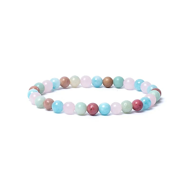 Armband - Aquamarin, Rosenquarz, Amazonit, Tulit - AA Qualität, 6mm