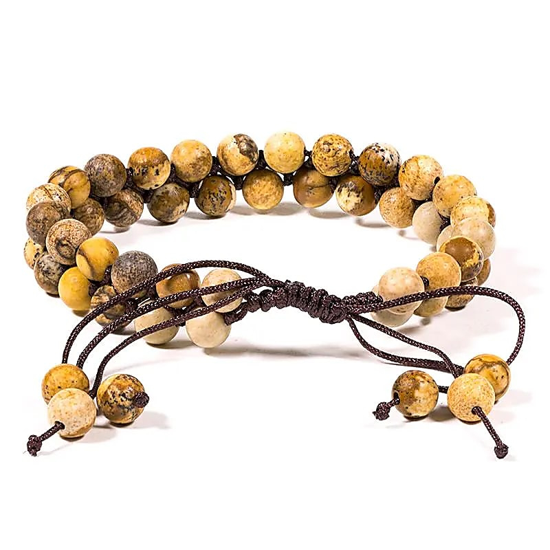 Armband - Landschaftsjaspis, zweireihig