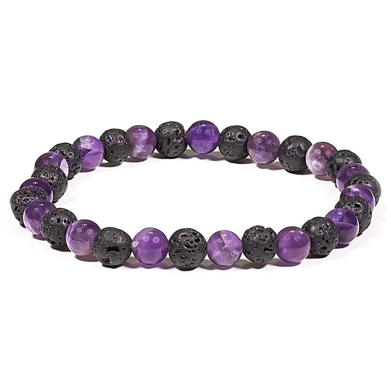Armband - Lavastein und Amethyst