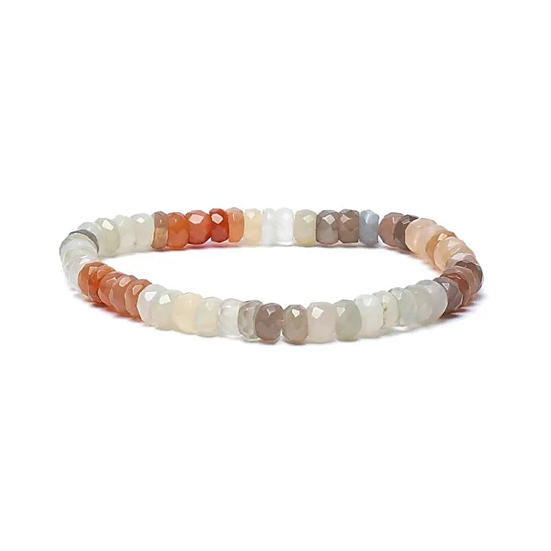 Armband - Mondstein facettiert, mehrfarbig AA Qualität, 6mm