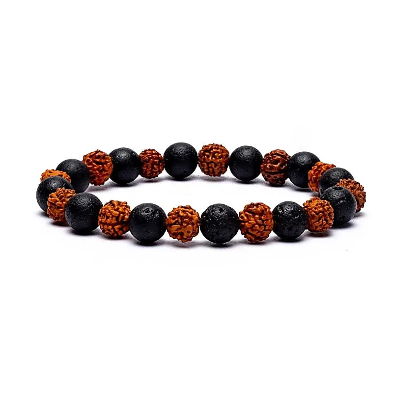 Armband - Rudraksha / Lavastein