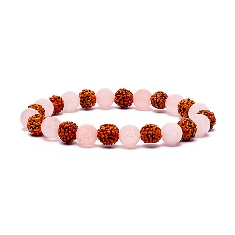 Armband - Rudraksha / Rosenquarz