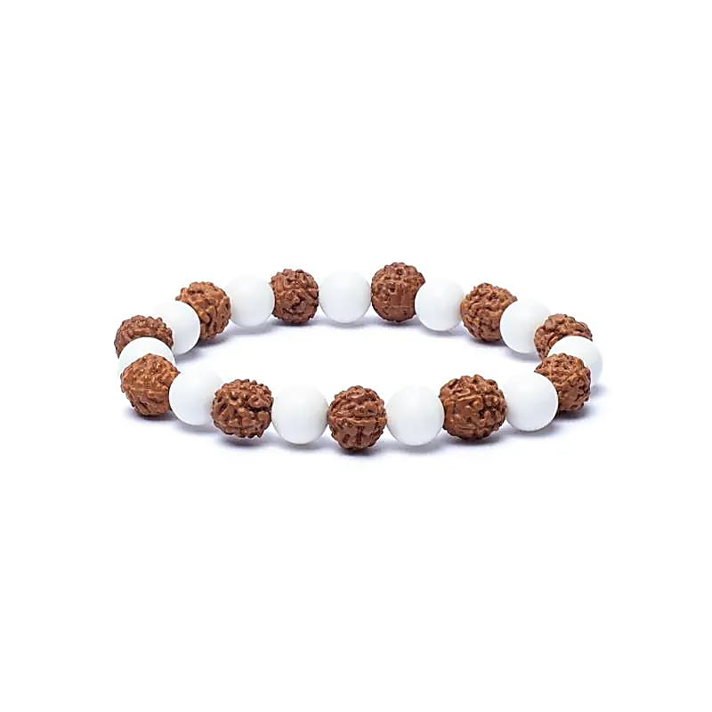Armband - Rudraksha und Muschelpulver, elastisch