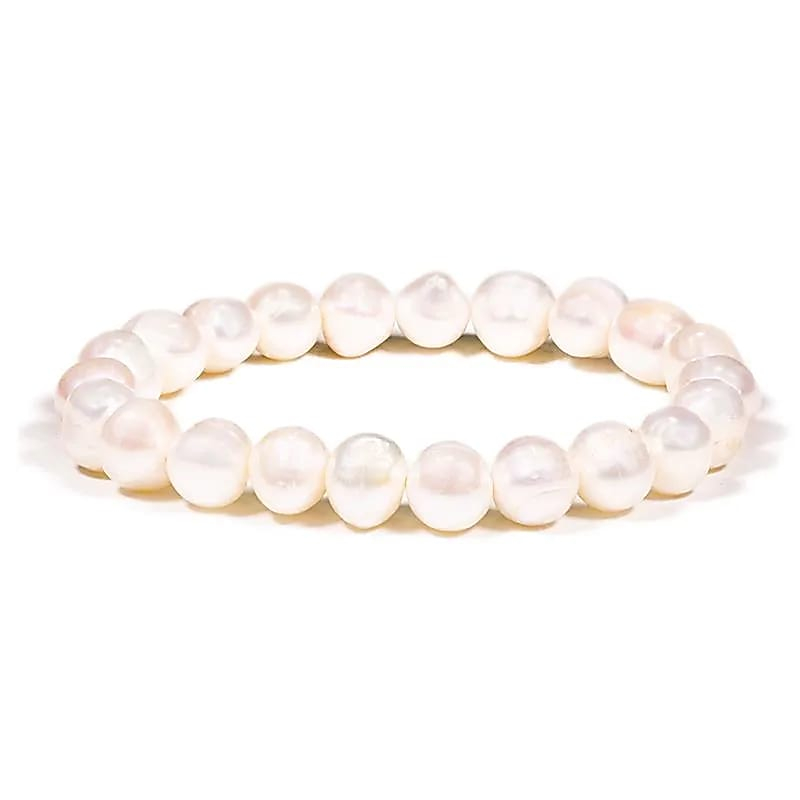 Armband - Weiße Perlen, unregelmäßige Form