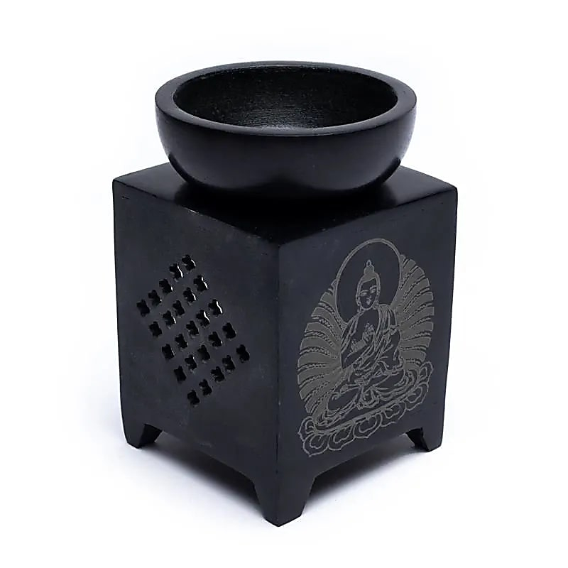 Aroma-Lampe aus Mastix Buddha - Schwarz, Höhe 11 cm