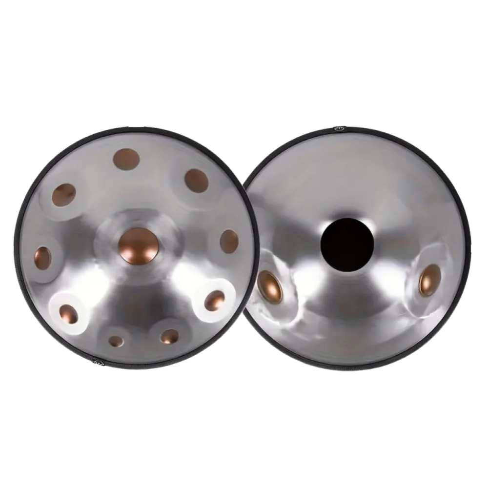 Authentisches Handpan D Kurd Minor 440hz 12 Töne 46 cm Silber
