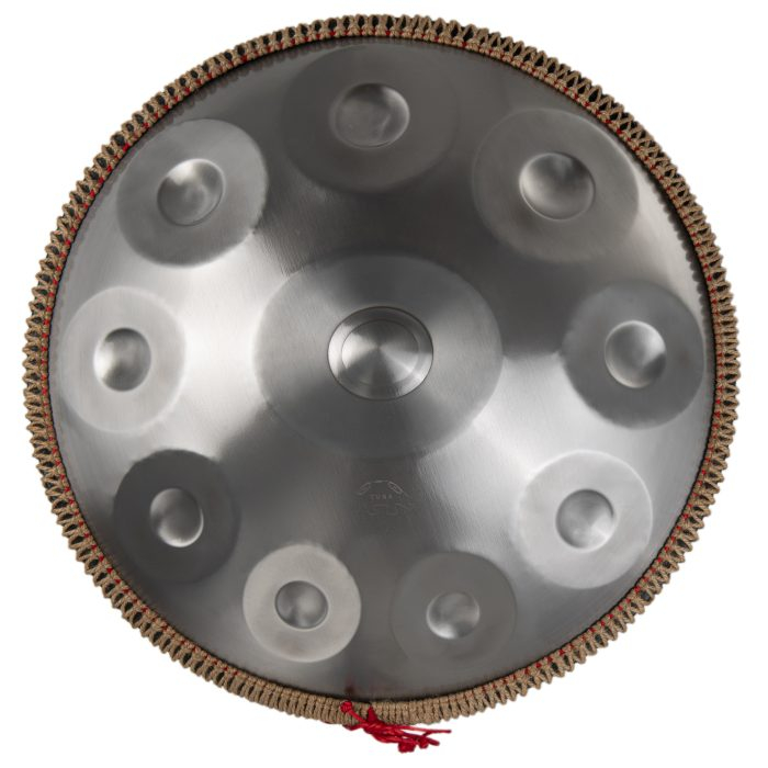 Authentisches Handpan D-Moll 432 Hz 10 Töne 56 cm Silber