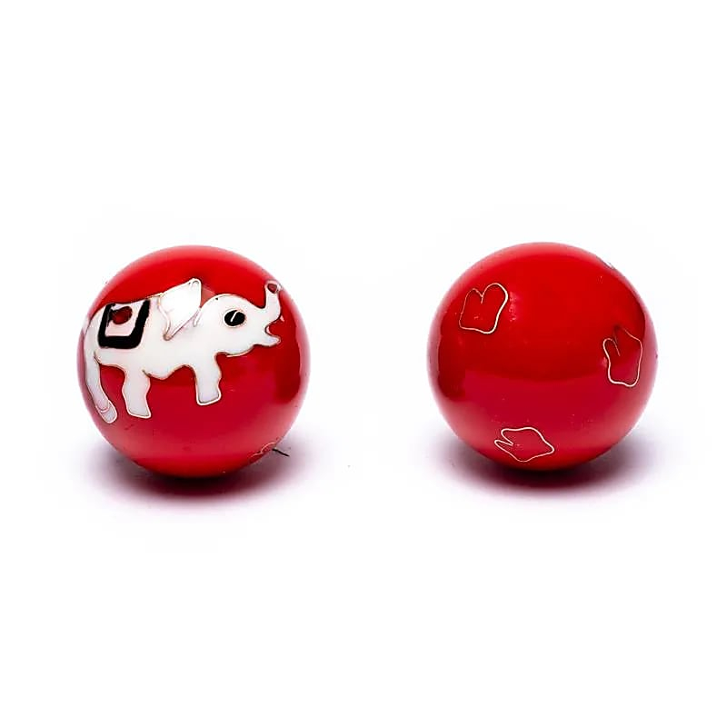 Baoding-Kugeln - Chinesische Meditationskugeln Elefant Rot - 3,5cm