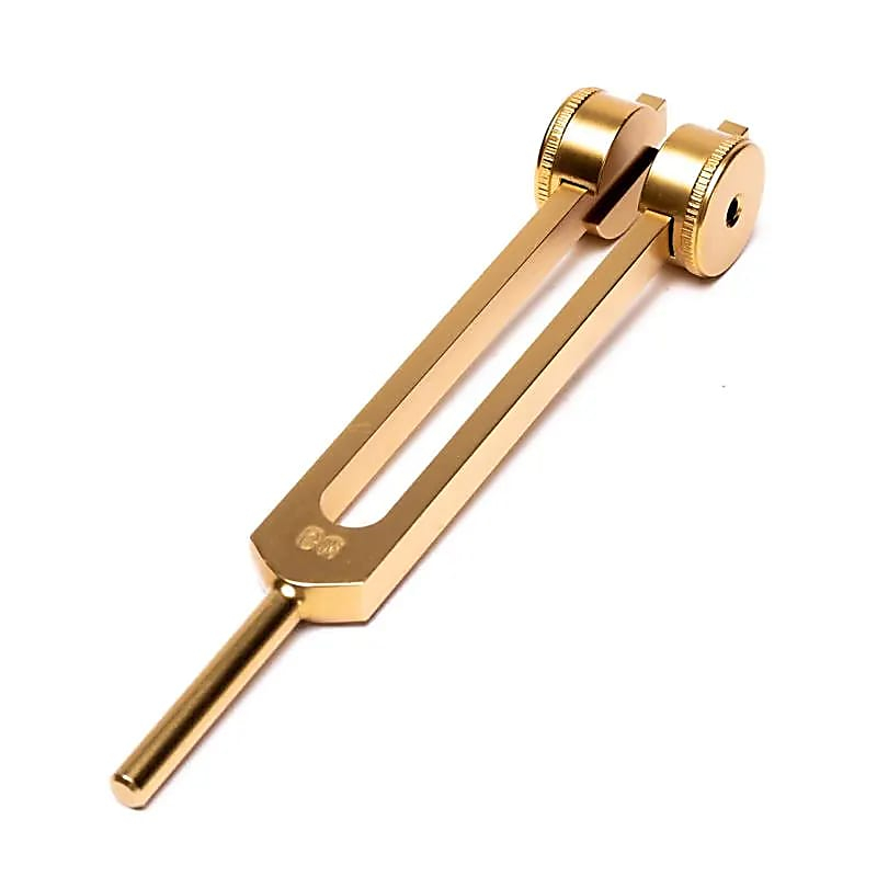 Cosmischer Ohm 136,10 Hz Stimmgabel - goldfarben, ohne Gewicht 11 cm