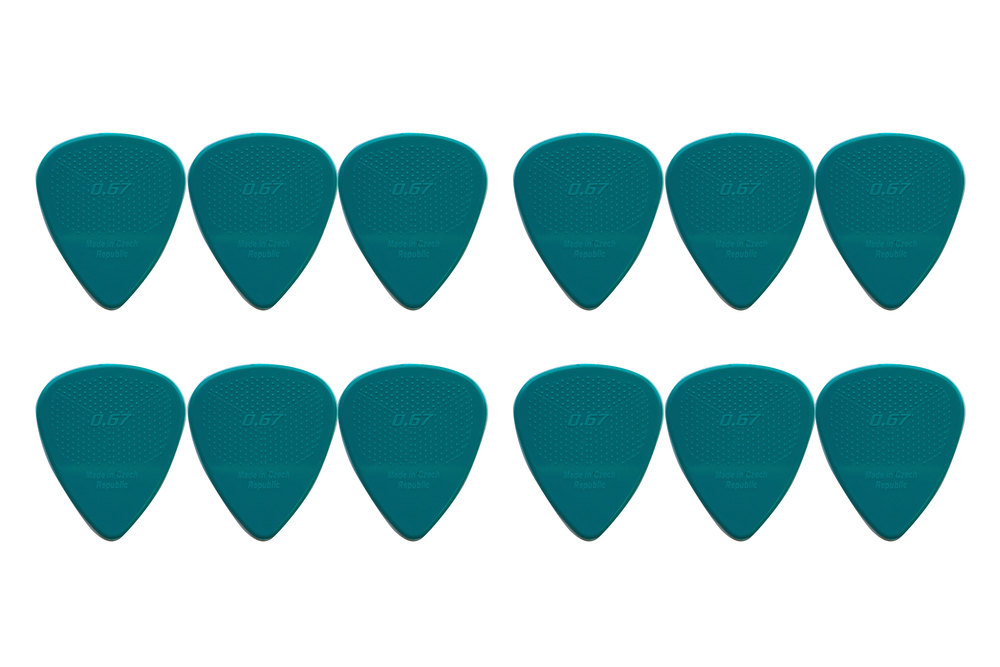 D-Grip Plektrum Türkis 0,67 mm Set 12 Stück Nylon Janicek