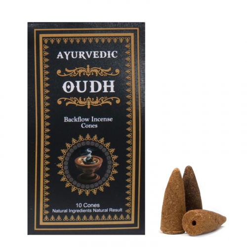 Duftende Räucherkegel AYURVEDIC Oudh mit fließendem Rauch