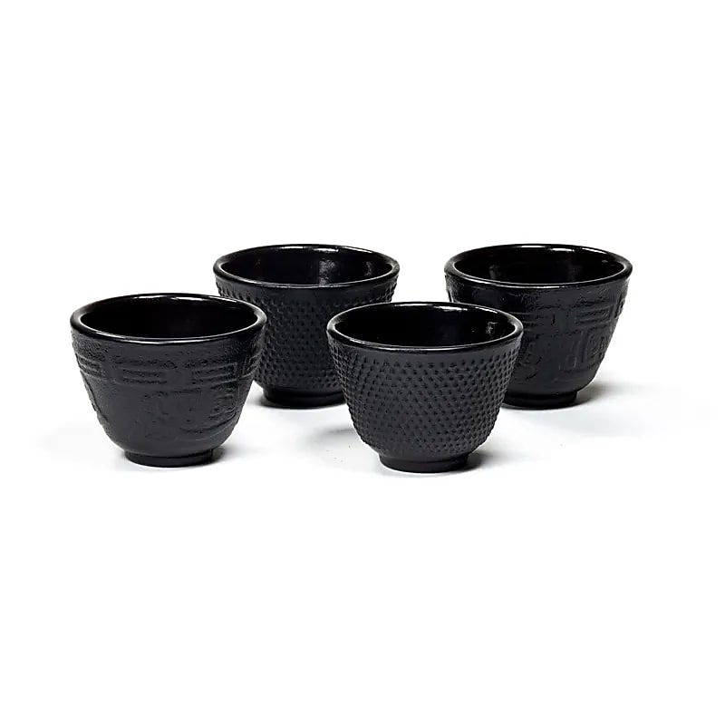 Emailierte Teetassen im japanischen Stil, 4 Stück