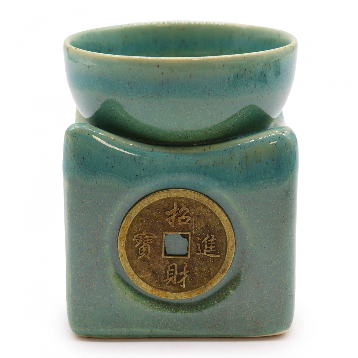Große Aroma-Lampe Glücksmünze - Blaugrün