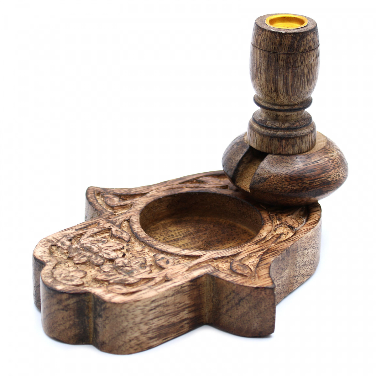 Holzständer für Kegel mit fließendem Rauch - Klein - Hamsa