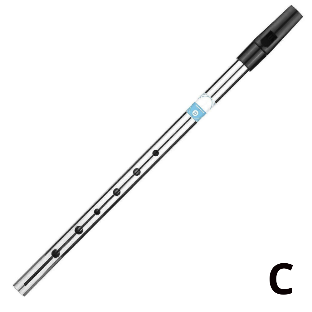 Irische Flöte in C-Stimmung - silbernes Metall mit 6 Löchern