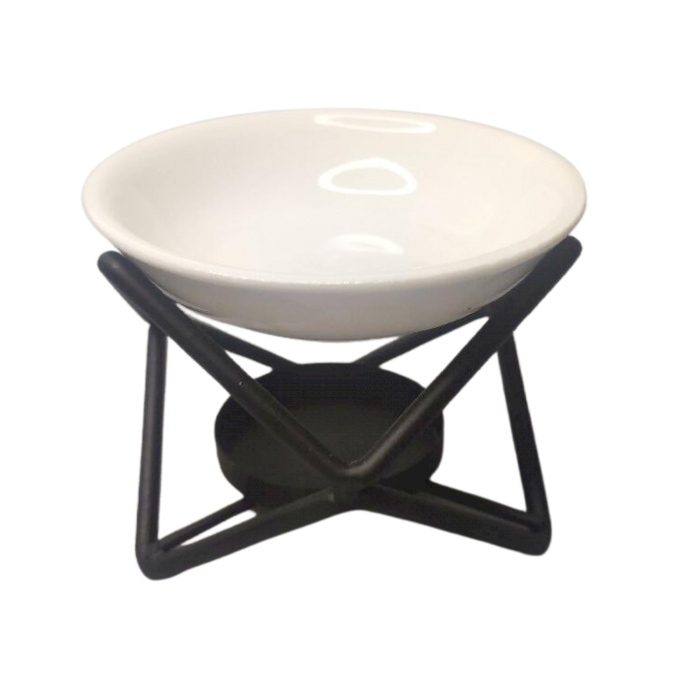 Keramik Aroma Lampe mit Metall Sechseck