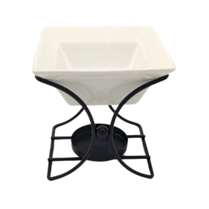 Keramische Aroma Lampe mit Metallquadrat