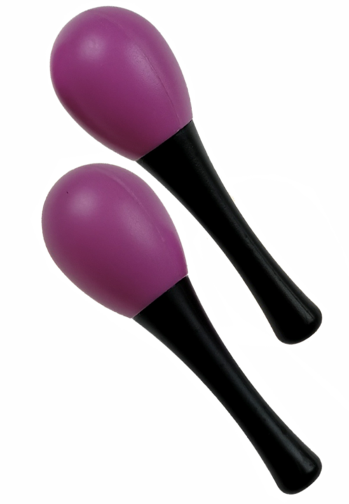 Maracas aus Kunststoff in Lila, 2 Stück