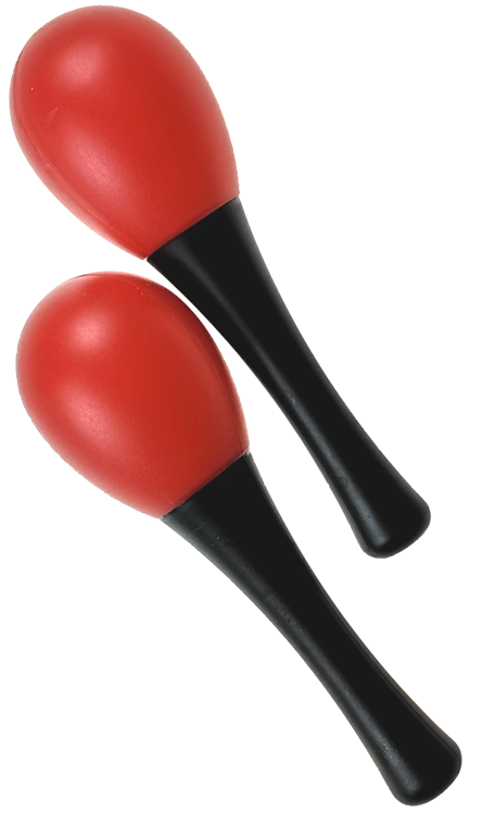Maracas aus rotem Kunststoff, 2 Stück