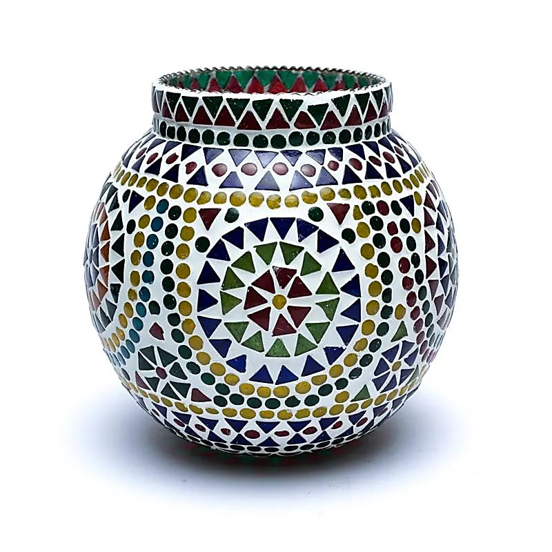 Mosaik-Kerzenhalter - Bunt, 18 cm