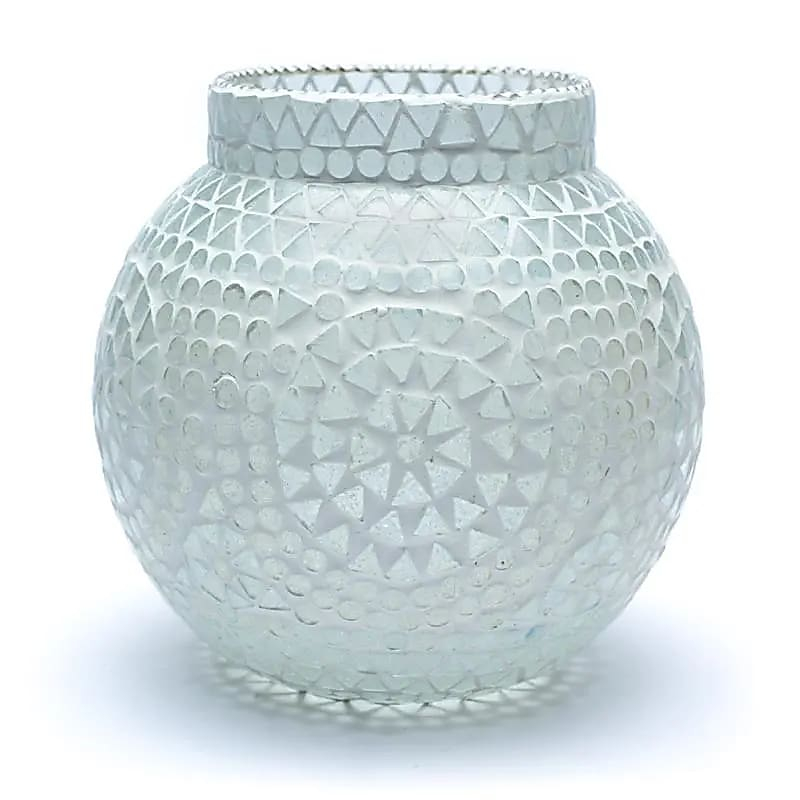 Mosaik Kerzenhalter - Weiß, 18 cm