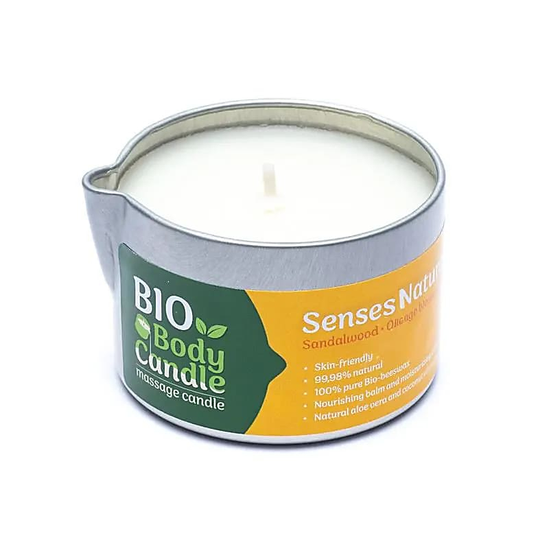 Organische Massagekerze aus Bienenwachs - Sandelholz & Orangenblüte, 100 ml