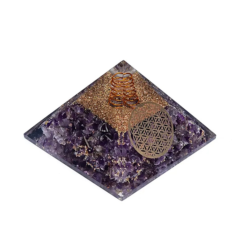 Orgonit-Pyramide – Amethyst Blume des Lebens