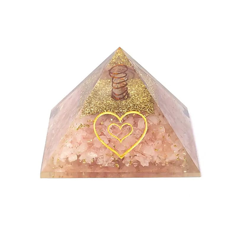 Orgonit-Pyramide – Rosenquarz mit Herz