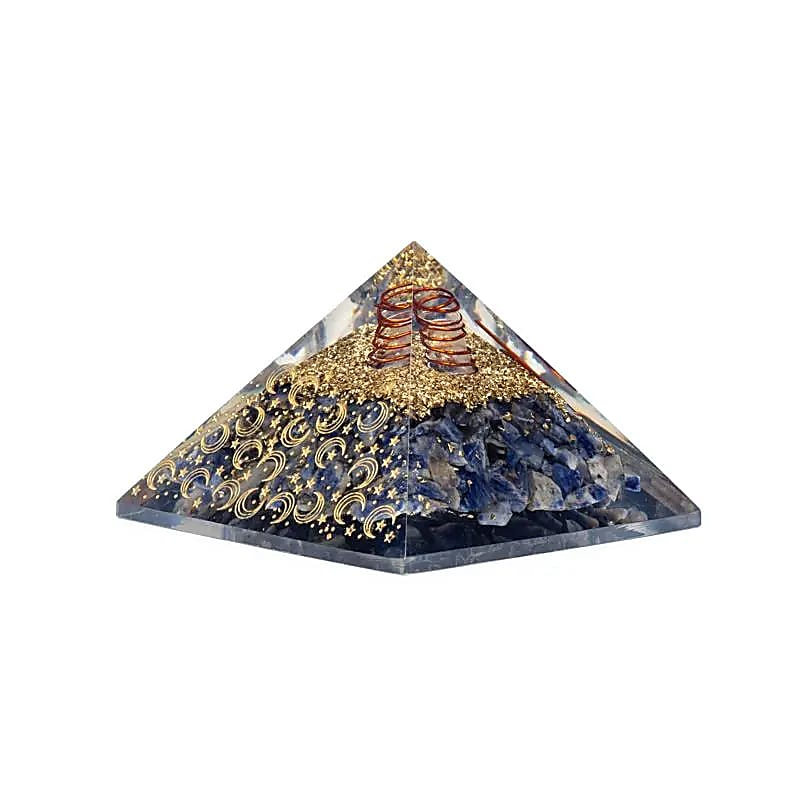 Orgonit-Pyramide – Sodalith mit Mond und Sternen