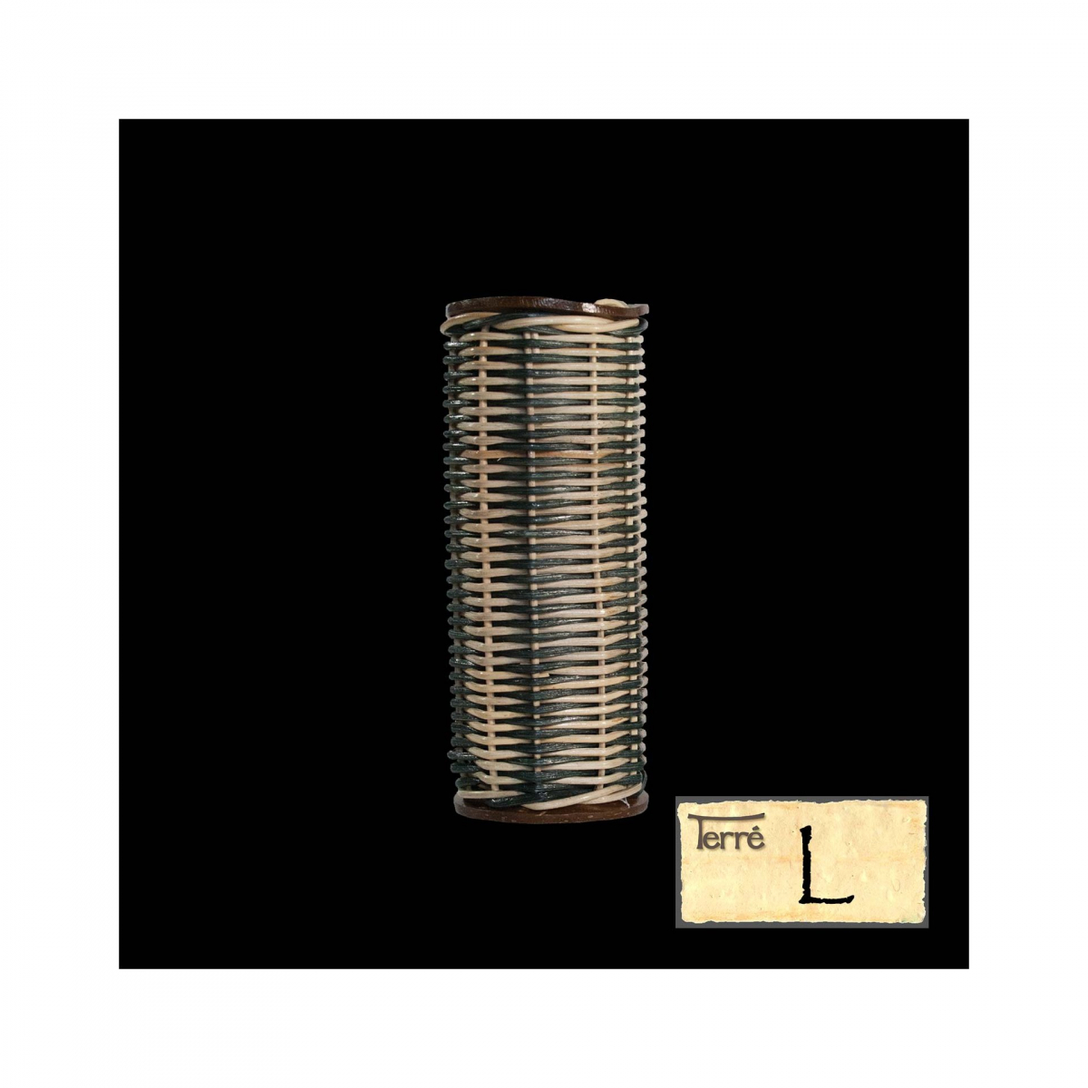 Rattan-Zylinder-Shaker mit Kokosdeckel, Größe L