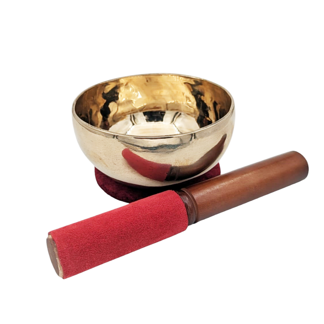 Tibetische handgehämmerte Singing Bowl 300-400g, 11-12cm mit Schlägel und Unterlage, Sundara