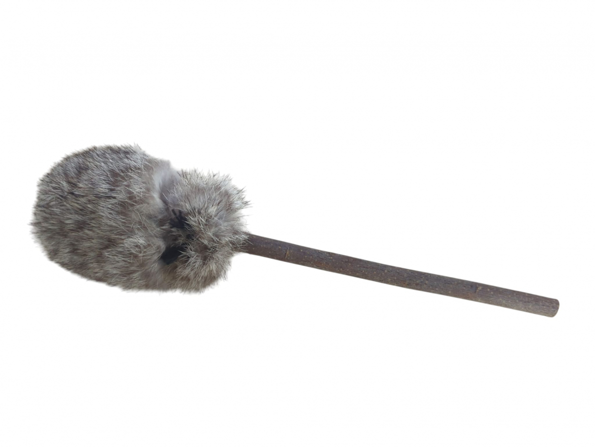 Zweiseitiger Schlägel für Schamanentrommel Leder + Kaninchenfell