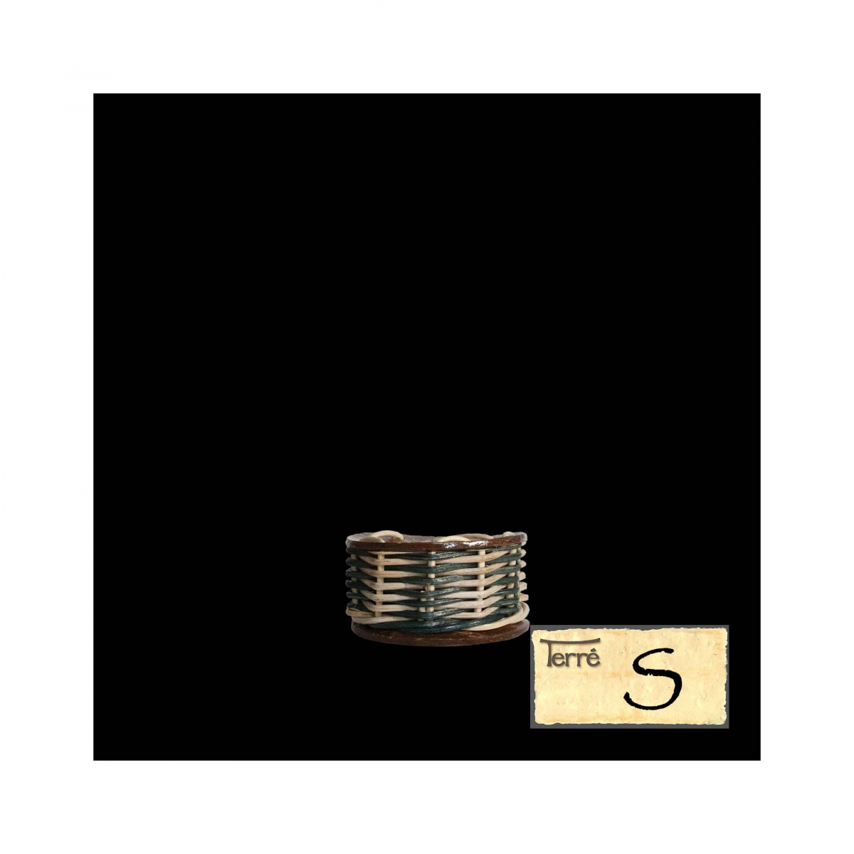 Zylinderförmiger Rattan-Shaker mit Kokosdeckel, Größe S