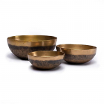 Tibetische Chandra Klangschalen schwarz/bronze - Handgehämmert